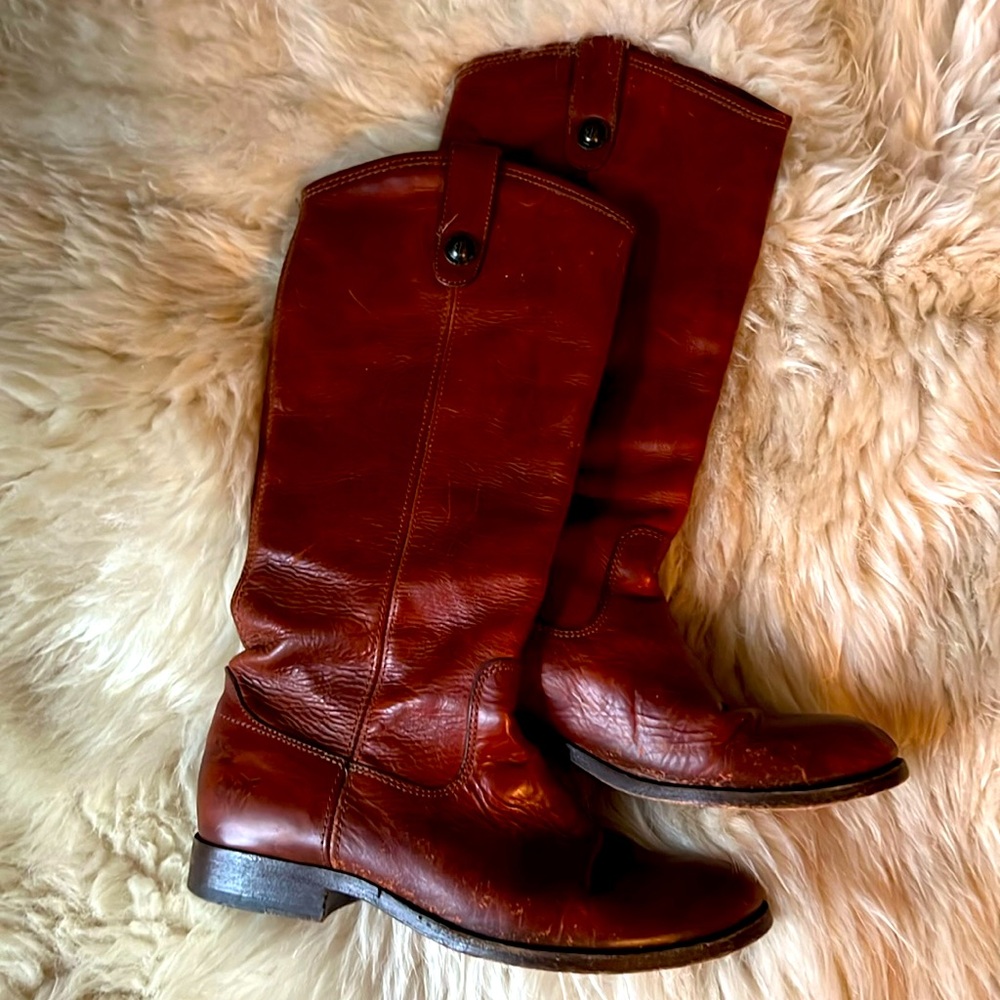 Frye Melissa Button Lug Tall Women’s leather boots